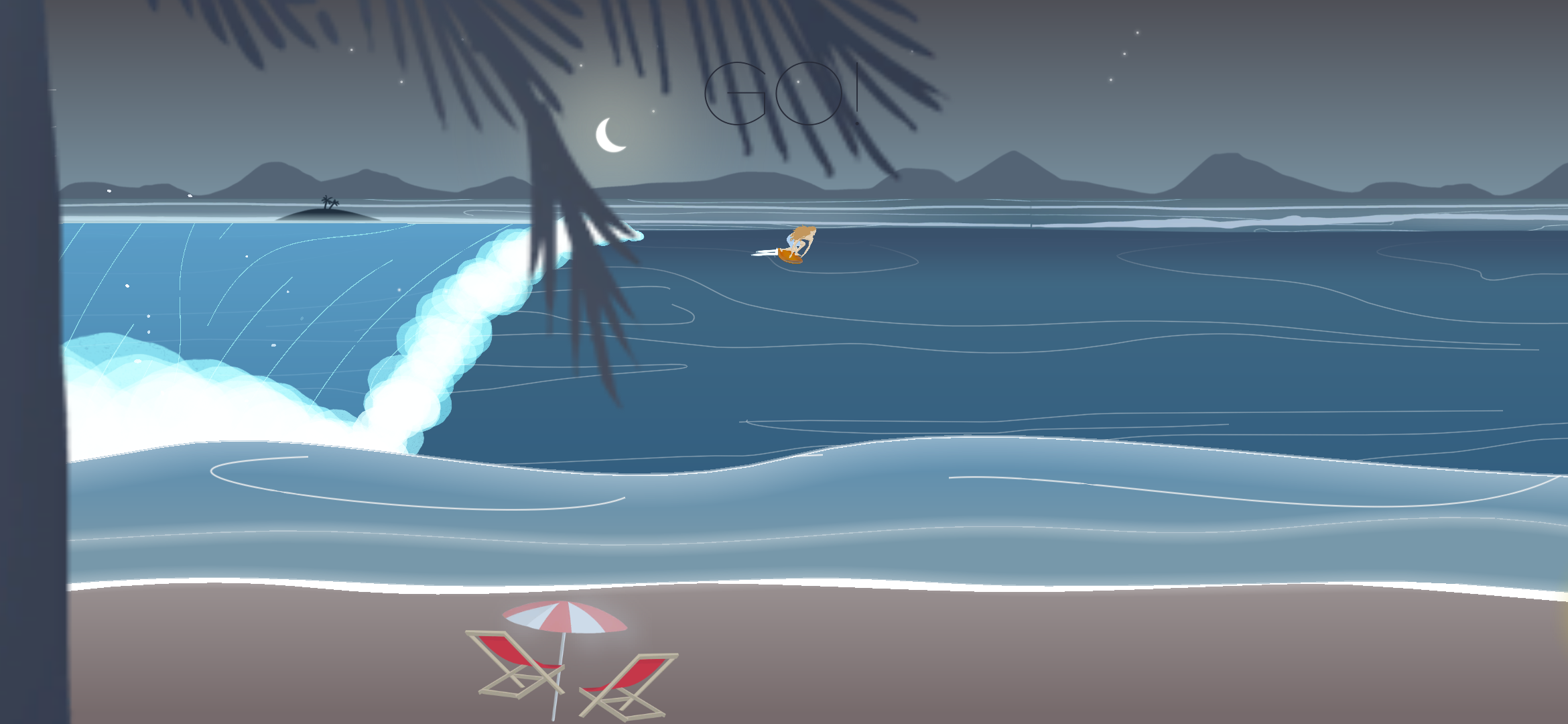 小游戏推荐：《冲浪—无尽的海浪》横版冲浪。考验你的操作技巧！