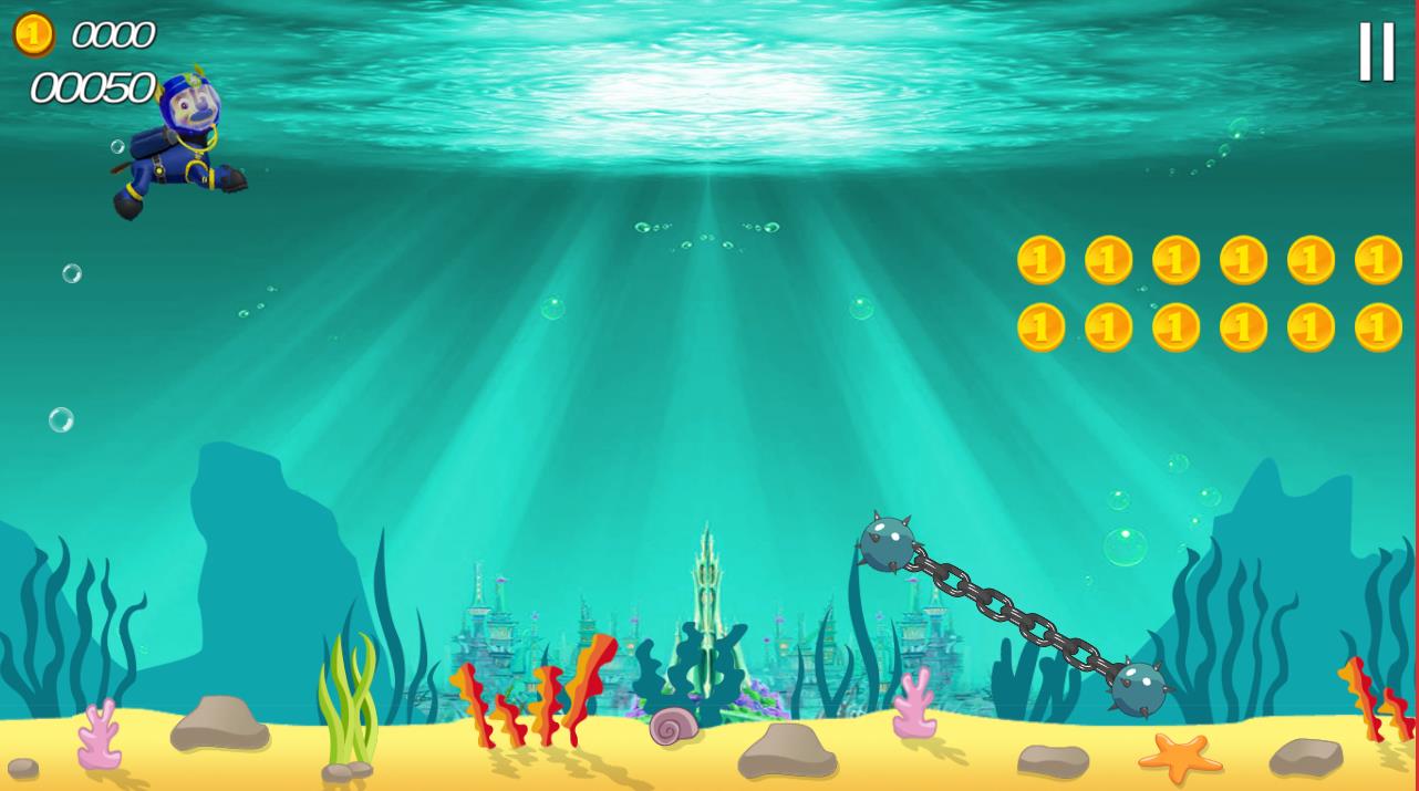 《海底潜水冒险》帮助角色在海底顺利冒险前进